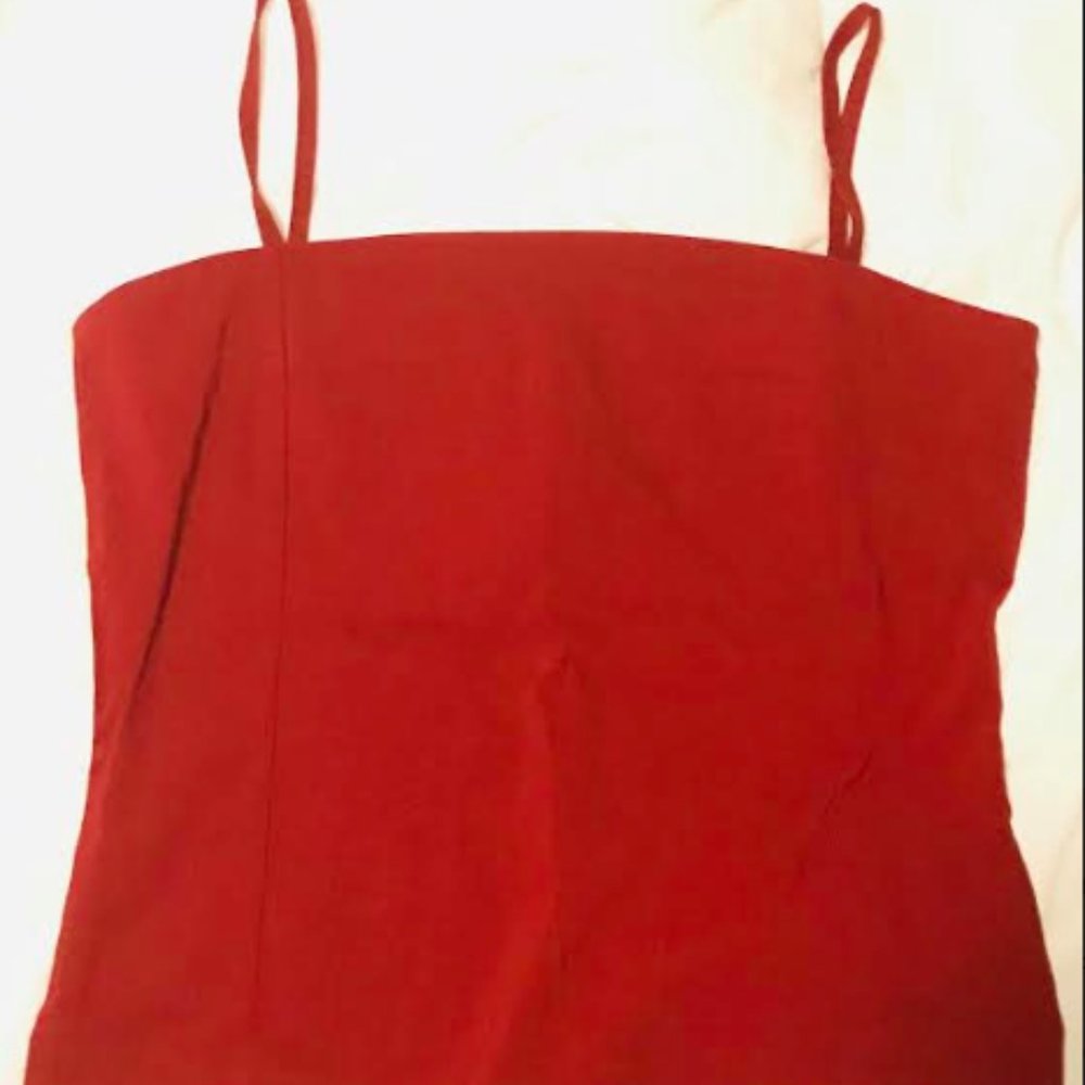 CUTE RED STRAP TOP